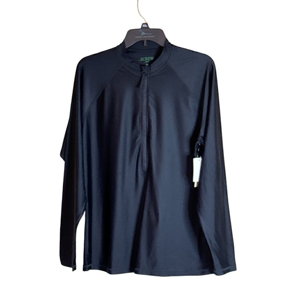 J. Crew Women's Activewear Essentials Rashguard Top Black UPF 50